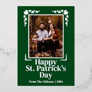 Carte De Vœux En Aluminium Joyeux Jour de la Saint Patrick Famille Shamrock 1