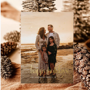 Carte De Vœux En Aluminium Joyeux Joyeux Jours Famille Photo plaid Tartan