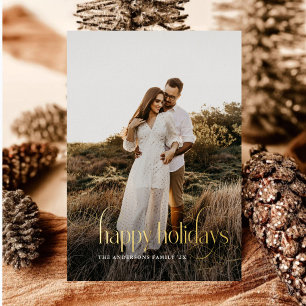 Carte De Vœux En Aluminium Joyeux Joyeux Jours Famille Photo plaid Tartan