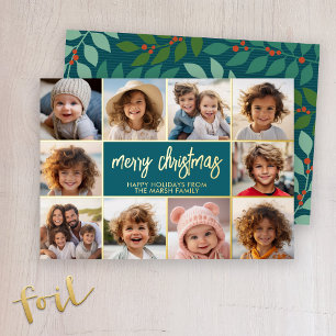 Carte De Vœux En Aluminium Joyeux Noël - 10 Photo - Script moderne Or