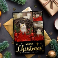 Joyeux Noël avec un chat mignon Collage de photos
