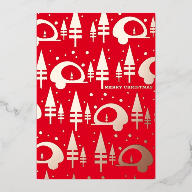 Carte De Vœux En Aluminium Joyeux Noël campeur pressé (Recto)