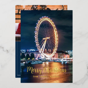 Carte De Vœux En Aluminium Joyeux Noël de la famille Londres Photo