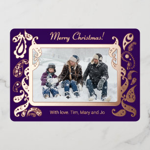 Carte De Vœux En Aluminium Joyeux Noël - Décorations d'or rose