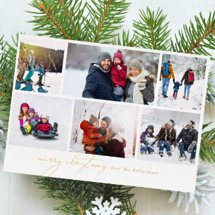 Carte De Vœux En Aluminium joyeux noël écrit élégant   6 Collage photo