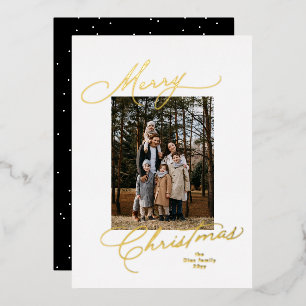 Carte De Vœux En Aluminium Joyeux Noël écriture simple photo minimale