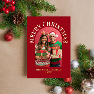 Carte De Vœux En Aluminium Joyeux Noël Élégant Arche photo