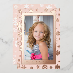 Carte De Vœux En Aluminium Joyeux Noël Élégant Photo personnalisée