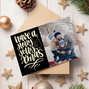 Carte De Vœux En Aluminium Joyeux Noël en foil photo