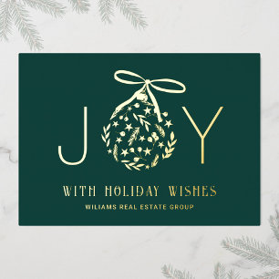 Carte De Vœux En Aluminium Joyeux Noël Entreprise Salutation Gold