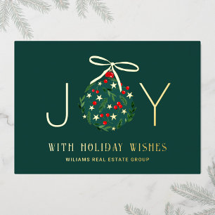 Carte De Vœux En Aluminium Joyeux Noël Entreprise Salutation Gold