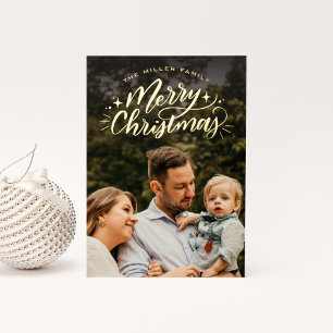 Carte De Vœux En Aluminium Joyeux Noël Lettré à la main
