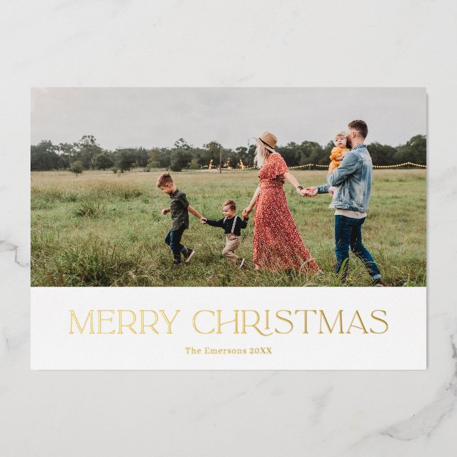 Carte De Vœux En Aluminium Joyeux Noël moderne (Recto)