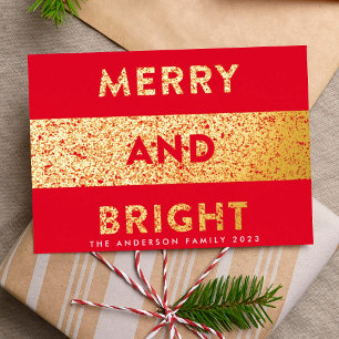 Carte De Vœux En Aluminium Joyeux Noël moderne et lumineux