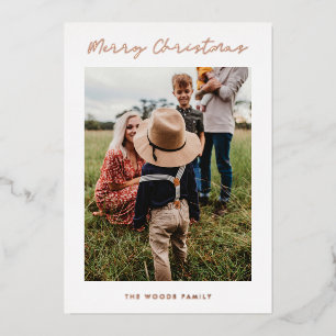 Carte De Vœux En Aluminium Joyeux Noël moderne Famille 4 Photo