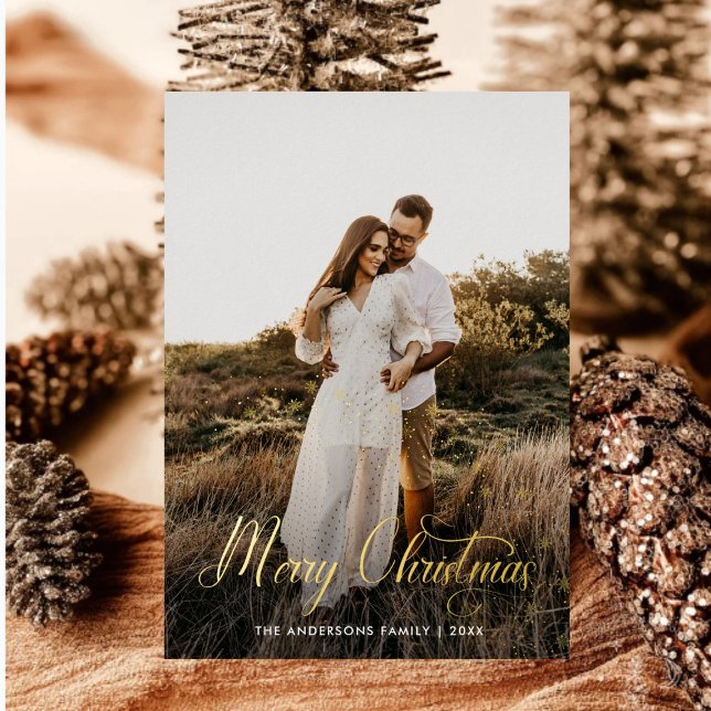 Carte De Vœux En Aluminium Joyeux Noël moderne Famille Photo plaid Tartan (Créateur téléchargé)