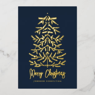 Carte De Vœux En Aluminium Joyeux Noël moderne Simple Arbre de Noël