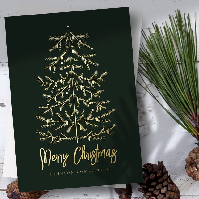 Carte De Vœux En Aluminium Joyeux Noël moderne Simple Arbre de Noël (Créateur téléchargé)