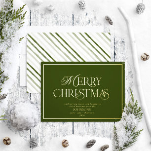 Carte De Vœux En Aluminium Joyeux Noël moderne Vert foncé