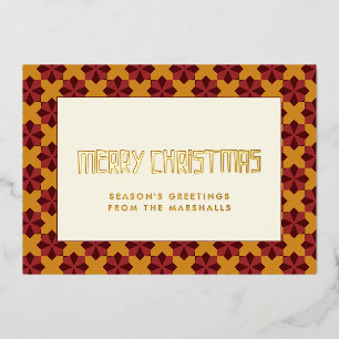 Carte De Vœux En Aluminium Joyeux Noël motif du milieu du siècle