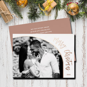 Carte De Vœux En Aluminium Joyeux Noël or rose