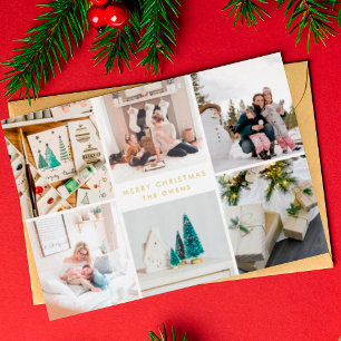 Carte De Vœux En Aluminium Joyeux Noël personnalisable avec plusieurs photos