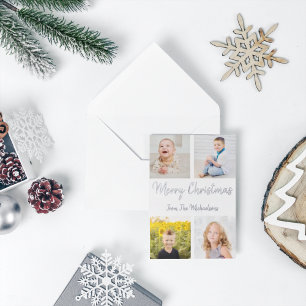 Carte De Vœux En Aluminium Joyeux Noël Photo Collage