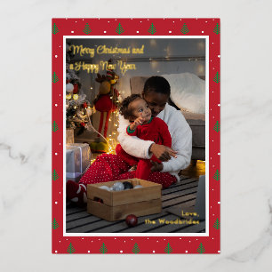 Carte De Vœux En Aluminium Joyeux Noël Photo de famille personnalisée