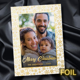 Carte De Vœux En Aluminium Joyeux Noël photo famille flèches de neige élégant