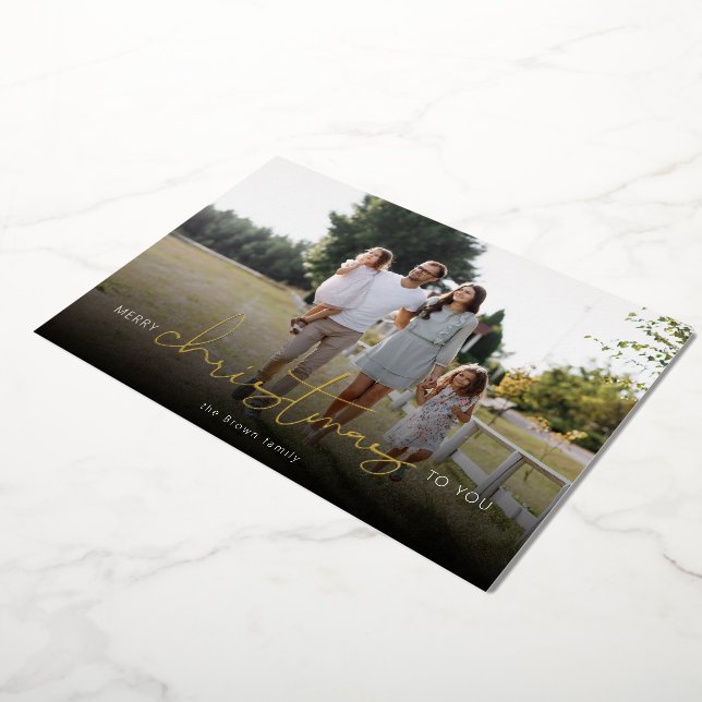 Carte De Vœux En Aluminium Joyeux Noël Pour Vous Photo Moderne (Rotation)