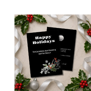 Carte De Vœux En Aluminium Joyeux Noël Professionnel Entreprise Argent