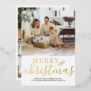 Carte De Vœux En Aluminium Joyeux Noël Simple Élégant Personnalisé