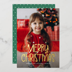 Carte De Vœux En Aluminium Joyeux Noël simple mignon une photo