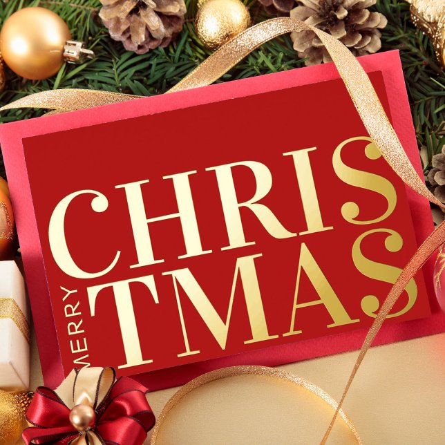 Carte De Vœux En Aluminium Joyeux Noël Simple Moderne Typographie Affaires (Créateur téléchargé)