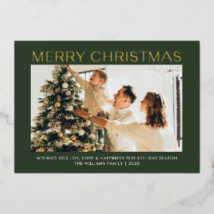 Carte De Vœux En Aluminium Joyeux Noël simple une famille photo