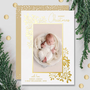 Carte De Vœux En Aluminium Joyeux Noël vert or