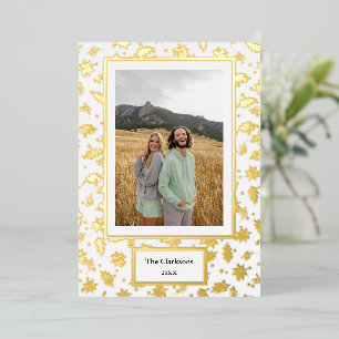 Carte De Vœux En Aluminium Joyeux Noël! Votre photo et nom de famille et votr