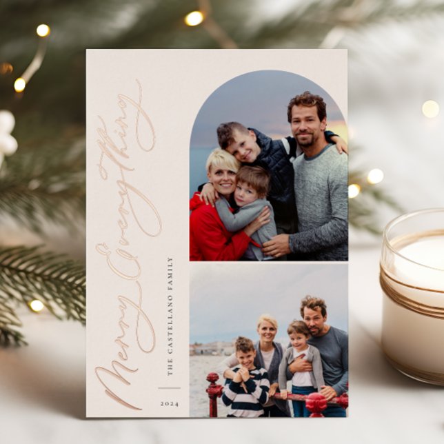 Carte De Vœux En Aluminium Joyeux tout 2 Photo Famille (Créateur téléchargé)