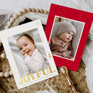 Carte De Vœux En Aluminium Joyful Gold Trees 2 Photo