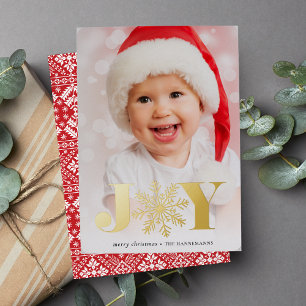 Carte De Vœux En Aluminium La joie festive Photo verticale