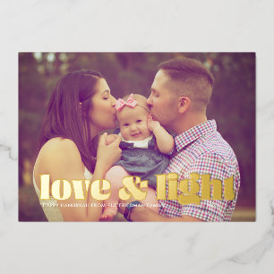 Carte De Vœux En Aluminium L'amour et la lumière Hanoukka