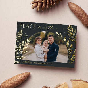Carte De Vœux En Aluminium Laurel d'hiver Paix sur Terre