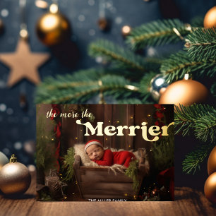 Carte De Vœux En Aluminium Le premier Noël de bébé, plus on est de fous, plus