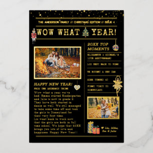 Carte De Vœux En Aluminium Lettre de révision de l'année   Flyer de Noël fami