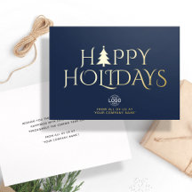 Logo Entreprise Élégant Marine Bleu Noël Joyeux