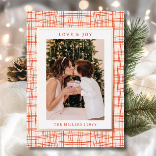 Carte De Vœux En Aluminium Love 7 Joy Photo Simple Modern Holiday