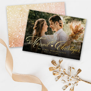Carte De Vœux En Aluminium M. Et Mme First Marié Mariage photo de Noël