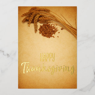 Carte De Vœux En Aluminium Maïs de blé à Bon thanksgiving vintage