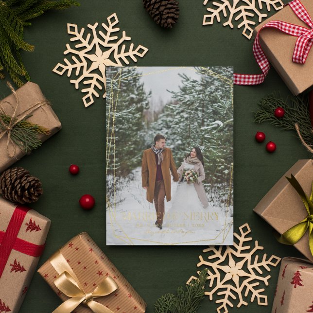 Carte De Vœux En Aluminium Marié & Joyeux | Faire-part Mariage de Noël (Créateur téléchargé)