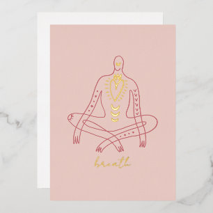 Carte De Vœux En Aluminium Méditation yoga respirer et se détendre